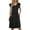 Black, variant on Fantaslook Women Summer Dresses V Neck Ruffle Sleeve Casual Flowy Sundresses Button Floral Midi Dress with Pockets