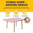 thumbnail image 4 of Red Buffalo Plaid Table Cloths for 3 Foot Rectangle Tables, Farmhouse Check Stripes Retro Geometric Patio Waterproof Elastic Fitted Tablecloths, Washable Rectangular Table Cover for Camping, 4 of 8