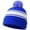 Blue, variant on Striped Knit Beanie Hat for Women Fall Winter Classic Outdoor Stylish Streetwear Dance Hats with Pom Pom