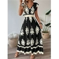 thumbnail image 5 of Summer Dresses for Women 2025 Casual Ruffle Sleeves Dress Sundresses Boho Beach Dresses Black L, 5 of 6