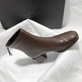 thumbnail image 3 of Akiihool Women's Ankle Boots Womens Platform Ankle Boots Elastic Block Heel Fashion Festival Boots Riding Boots for Women (Brown,7), 3 of 5