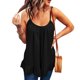 thumbnail image 2 of Playeras,Blusas y Tops,Ropa para Mujer Camisetas Sin Mangas Mujer Verano de las mujeres volantes chifón Top suelto versátil chaleco mujer blusa camisetas (Black, XXL), 2 of 5