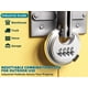 thumbnail image 2 of Candado de disco con combinación de 4 dígitos con grillete de acero endurecido Cerradura de puerta combinada para exteriores para cobertizos, unidad de almacenamiento, garaje, cerca, lengüeta de, 2 of 5