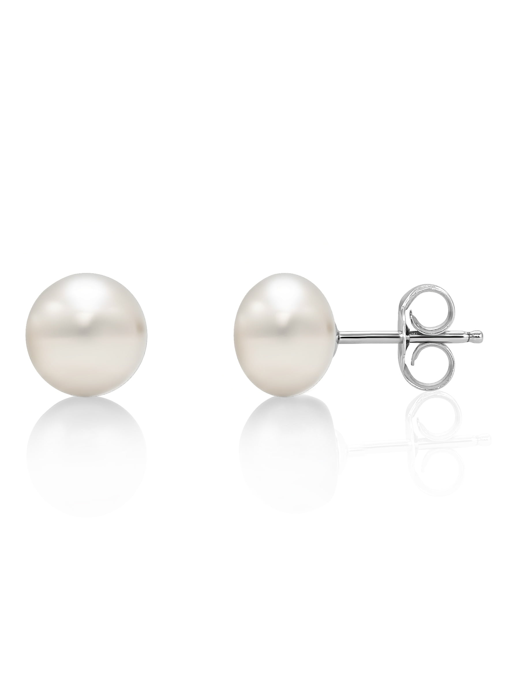 Necklace and Earrings White 5-6mm AAA Quality Freshwater Cultured Pearl Set for Women 