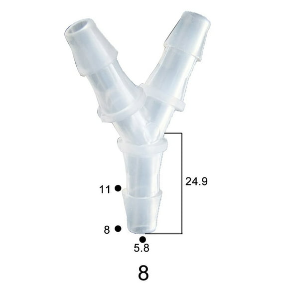 Lanfini Y Shaped Plastic Tee Connector Hose Barb Fitting for Drip Irrigation Garden Aquarium Air Water Flow Splitter 5 Pack White