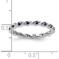 thumbnail image 4 of Solid Sterling Silver Stackable Expressions Created Sapphire Ring - Ring Size 10.0, 4 of 7