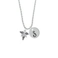 thumbnail image 2 of Delight Jewelry Silvertone Caduceus - PTA Silvertone Script Initial Disc - S - Charm Necklace, 20"+3", 2 of 4