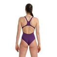 thumbnail image 2 of Arena Women's Solid Team MaxLife Swimsuit Swim Pro Open Back One Piece Racing Bathing Suit Competition Training Swimwear, Plum/White, US Size 38, 2 of 6