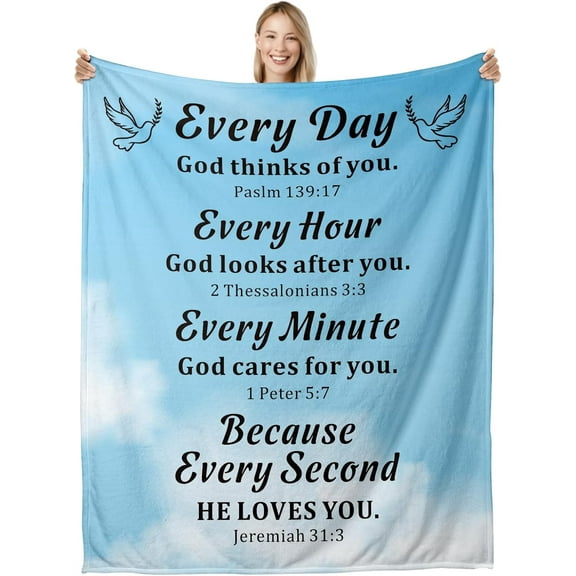 Christian Gifts for Women Men Religious Throw Blanket Gift for Women Men Catholic Confirmation Gift for Teen Girl Boys First Communion Baptism Gifts for Girl Easter Christmas Stocking Stuffers 50x60