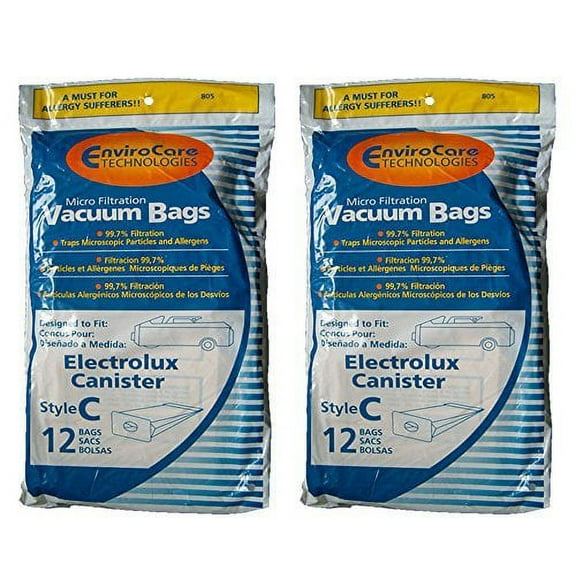 24 Compatible with Electrolux Allergy Microfiltration Canister Tank Style C Vacuum Bags