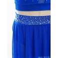 thumbnail image 5 of LiiYii Kids Girls' Irregular Wrap Skirt Latin Jazz Lyrical Dance Costume Ballet Tutu Dress Ballroom Dancewear Blue 10, 5 of 7