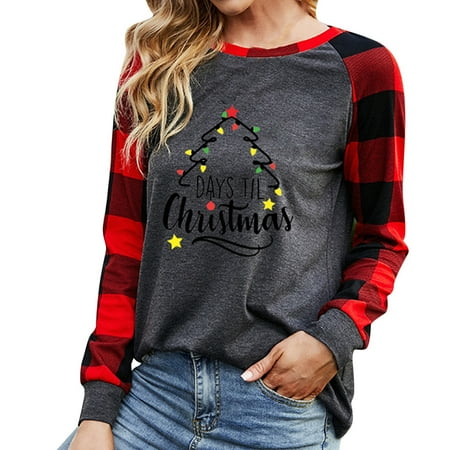 

Merry Sweatshirt for Women Long Sleeve Oversized Long Pullover Tops Xmas Santa Reindeer Shirts