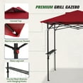 thumbnail image 6 of COOS BAY 8'x5' Pop up Grill Gazebo Portable BBQ Gazebo Canopy Tent with Carry Bag, Outdoor Barbeque Shelter, Red, 6 of 7