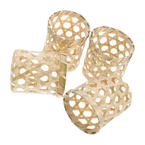 CTIRCHIU Mini Woven Flowerpot Cover with Base, Beige Artistic Design for Stylish Indoor Plant Display and Elegant Home Decoration