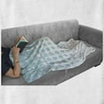 thumbnail image 6 of Vintage Blue Soft Flannel Fleece Throw Blanket, Vertical Geometric Dots Pattern Decreasingly Flowing down in Order, Cozy Plush for Indoor and Outdoor Use, 50" x 60", Pale Blue and White, by Ambesonne, 6 of 6