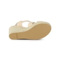 thumbnail image 5 of BLISSFUL STEP Women's Shoes Crisscross Ankle Strap Espadrille Wedge Sandals Beige 6, 5 of 8