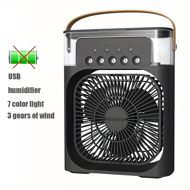 1 Unidad, Aire Acondicionado Portátil, Ventilador Portátil Con Pantalla Digital De Carga, Funcionamiento Continuo Silencioso Sin Calor, Con Pantalla De 5 Ajustes Hacia Arriba Y Hacia Abajo, Refrigerac