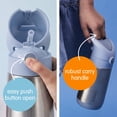 thumbnail image 5 of b.box Insulated 12 oz Blue Solid Print Chill Out Stainless Steel Water Bottle with Free Flow Silicone Straw, 5 of 10