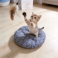 thumbnail image 3 of Reversible Cat Sleeping Pad, Comfortable Round Pet Mat with Soft Resilient Filling, Breathable All-Season Cushion for Cat Bed Basket Crate Kennel, Double-Sided Design Solid & Pattern, 19.7in, White, 3 of 3