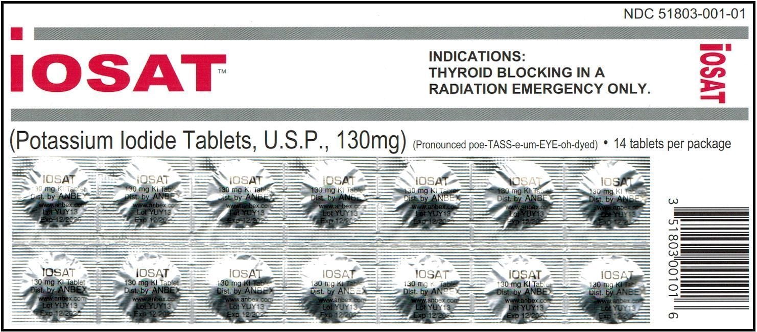 IOSAT 130 mg Potassium Iodide Tablets, 5 Count Health and Beauty