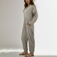 thumbnail image 3 of One Piece Jumpsuits for Women Casual Loose Long Sleeve V Neck Oversized Pajamas Onesie Date Night Rompers, 3 of 6