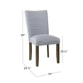 thumbnail image 3 of HomePop 38" Fabric Geometric Parsons Dining Chairs in Blue (Set of 2), 3 of 11