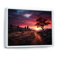 thumbnail image 2 of Designart "Pink Black Sunrise Majestic horizon I" Landscape Sunset Floater Framed Wall Decor, 2 of 7