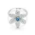 thumbnail image 3 of Gem Stone King 925 Sterling Silver Ring Round Persian Blue Moissanite (1.21 Cttw), 3 of 5