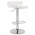 thumbnail image 2 of Benjara 26 Inch Acrylic Adjustable Barstool, Chrome Pedestal Base, Gray-Color:Red & Chrome Silver, 2 of 2