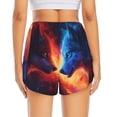 thumbnail image 2 of Lsque Red And Blue Fire Wolf Printed Women's Running Shorts with Liner Pockets,Elastic Quick Dry Workout Athletic Gym Yoga Shorts,Womens High Waist Shorts-Small, 2 of 9