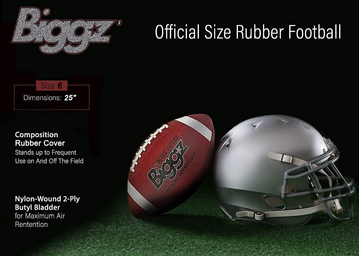 Biggz Junior size Footballs (6 pack) with (1) Hand Pump