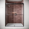 thumbnail image 3 of Livenza 60" x 76" Semi-Frameless Sliding Shower Door with 5/16" Tempered Clear Glass and Matte Black Hardware, SKU: DSD-3408-222-BL, 3 of 4