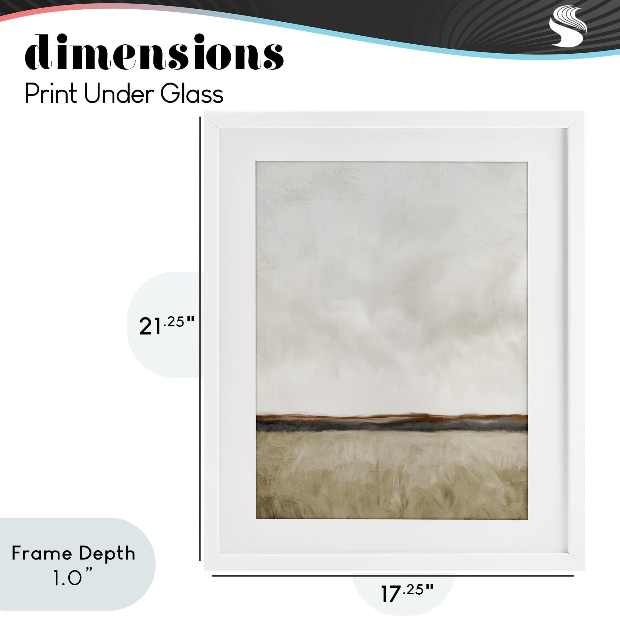 Stupell Industries Distant View in Neutrals White Framed Print Under Glass, design by Kim Allen
