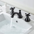 thumbnail image 1 of Single Handle Bathroom Sink Faucet, Matte Black, 2 Handles 3 Holes, 1 of 5