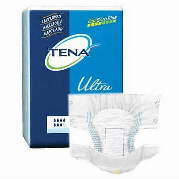 Tena® Ultra Incontinence Brief, Unisex Large 48" to 59" package quantity: 72 Count - Printed Bag