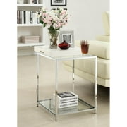 Convenience Concepts Palm Beach End Table with Tray, White