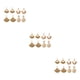 thumbnail image 4 of Paquete de 6 Aretes Qarigey de Ratán Geométricos Hechos a Mano Estilo Bohemio, 4 of 6