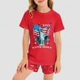 thumbnail image 2 of HCNTES Toddler Baby Boy Girl Outfit USA Flag Embroidery Knit Short Sleeve T Shirt Tops And Shorts Set Kids 1T 2T 3T 4T 5T 6T 7T 8T 9T Independence Day Clothes(H03-Red,7-8 Years), 2 of 7