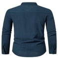 thumbnail image 4 of PENGXIANG Classic Buttoned Henley Shirt for Men with Retro Cotton Linen Fabric, 4 of 5