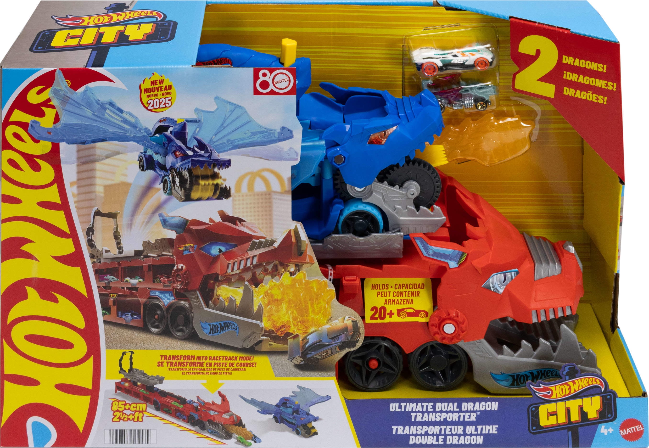 Hot Wheels City Hot Wheels Ultimate Dual Dragon Transporter & 2 1