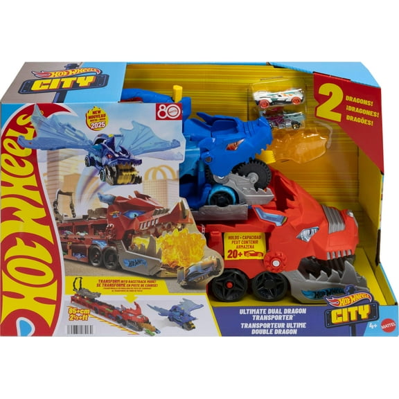 Hot Wheels-Transporteur 2en1Dragons Hot Wheels City