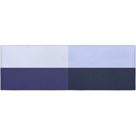 

Kitchen Floor Mat 1 Piece Blue Simple Blue Gradient Four Grid Geometric Pattern Kitchen Rugs Comfort Doormat Non Slip Cushioned Mat and Runner Rugs Set for Kitchen Bathroom Laundry Room 18 x47.2