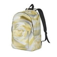 thumbnail image 1 of Fotbe White Rose Printed Canvas Daypack - Stylish and Durable Vintage Compact Backpack - Class, Work, Travel, or Laptop Bookbag,Organized Compartments-Small, 1 of 5