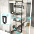 thumbnail image 4 of 5 Tier Over the Door Shower Caddy, Hanging Shower Caddy with 28 Hooks and 2 Toothbrush Holders, No Drilling Adjustable Hanging Bathroom Organizer - Black, 4 of 13