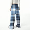 thumbnail image 5 of BRGZLK Girls Plaid Sweatpant Trendy Casual Comfy Wide Leg Drawstring Wear Outside Sweatpants with Pocket for Spring 2026 Blue 9-10 Years, 5 of 5