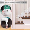 thumbnail image 3 of Ratón leyendo un libro, calcomanía decorativa para pared, aula, biblioteca, estantería, amante de los libros, adorable, 3 of 5