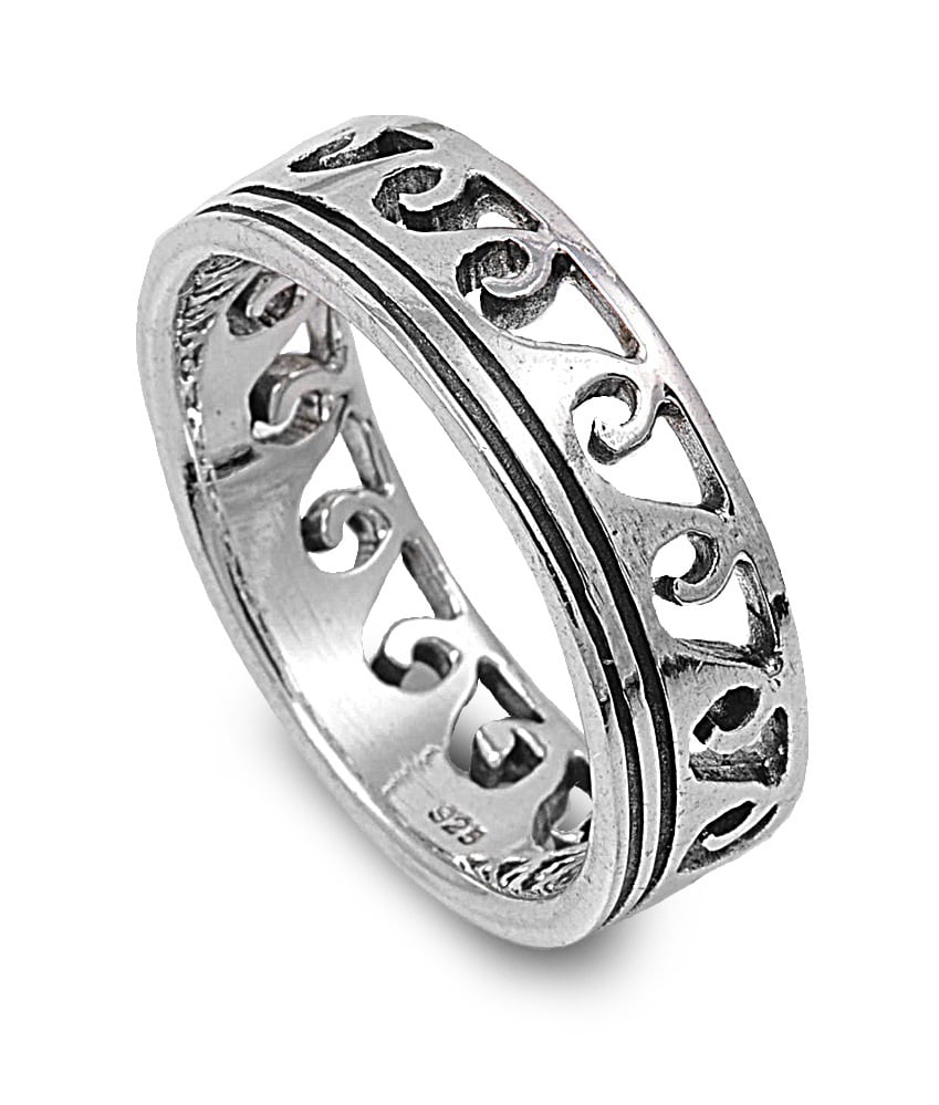Maori Ocean Wave Ring Sterling Silver Size 14 - Walmart.com