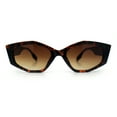 thumbnail image 6 of Womens Celtic Cross Motif Hinge Mod Geometric Cat Eye Sunglasses Tortoise Brown, 6 of 8