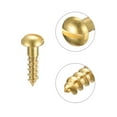 thumbnail image 4 of Uxcell M2.5 x 10mm Wood Screws Slotted Round Head Brass Self-Tapping Screw 50 Pack, 4 of 5
