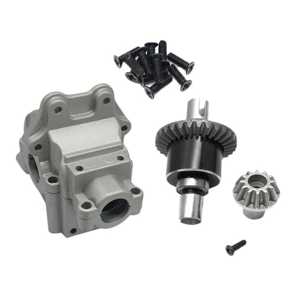 de cubierta de de cambios inferior del coche con kits de engranajes es para 144001 1:14 Accesorio de - Caja de Caja de engranajes + engranaje plateado Hugo Cubierta de la caja de engranajes del automóvil RC